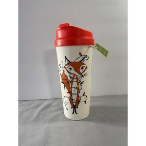 Kate Spade New York Festive Foxes thermal mug tumbler 16 oz New‎ Designer